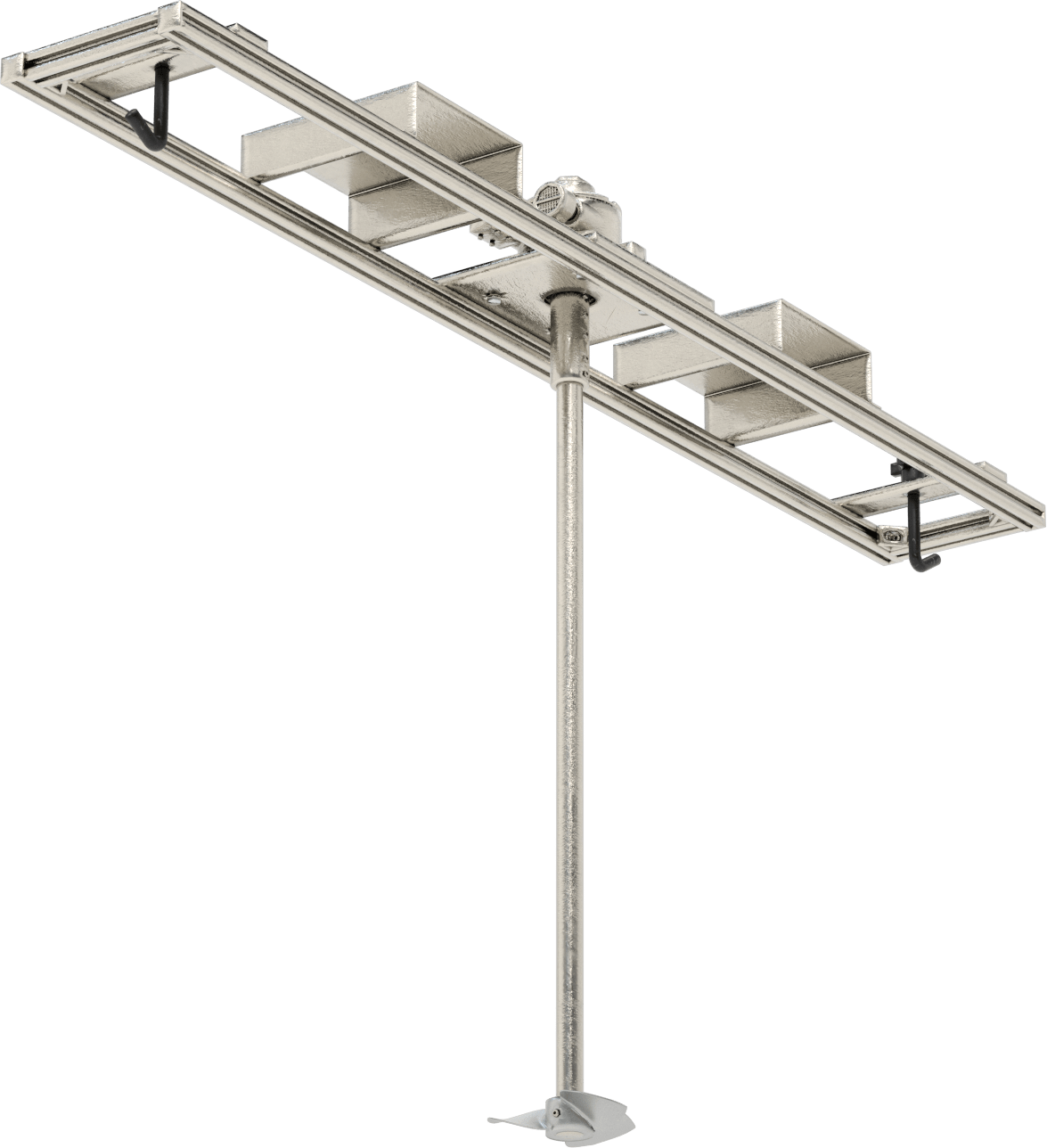 Ara Toplu Konteyner için Karıştırıcı, Hava Tahrikli, İnce Sıvılar için, 1 hp, 600-2000 rpm