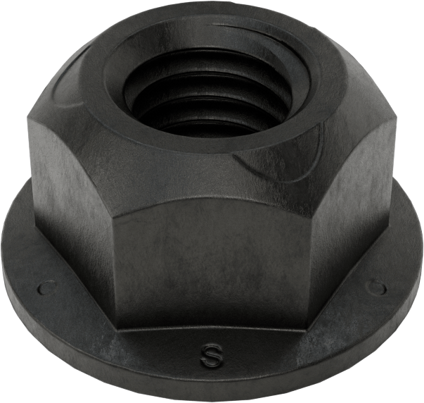 Yüksek Mukavemetli Çelik Deforme Edilmiş Dişli Flanş Somunu, Sınıf 10, Siyah Oksit, M8 x 1,25 mm Diş Boyutu