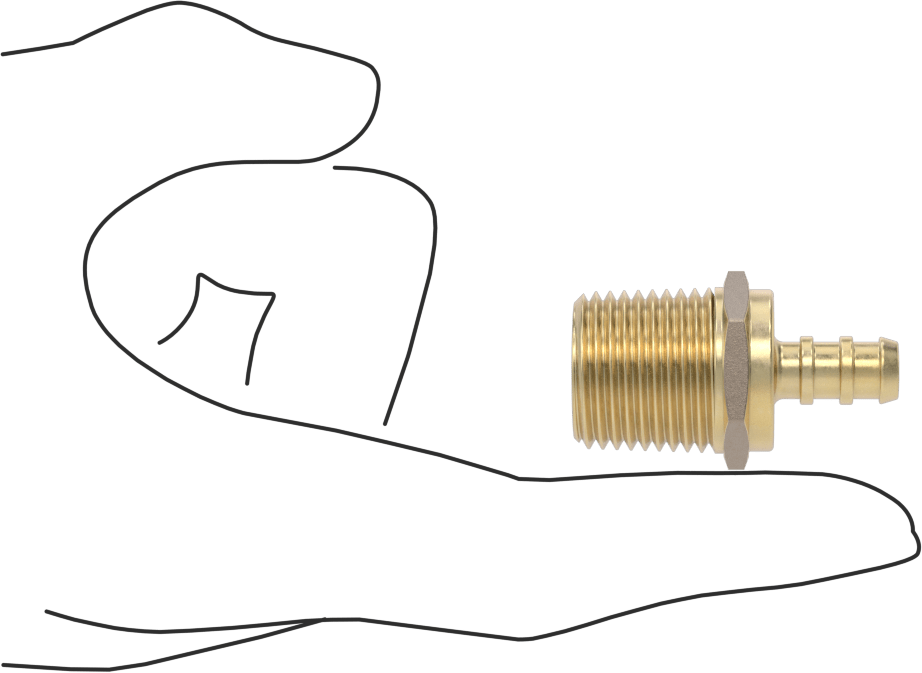 İçme Suyu için Dikenli Boru Bağlantı Parçası, Adaptör, 3/8" Boru İç Çapı x 1/2 NPT Erkek