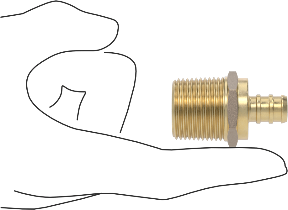 İçme Suyu için Dikenli Boru Bağlantı Parçası, Adaptör, 1/2" Boru İç Çapı x 3/4 NPT Erkek