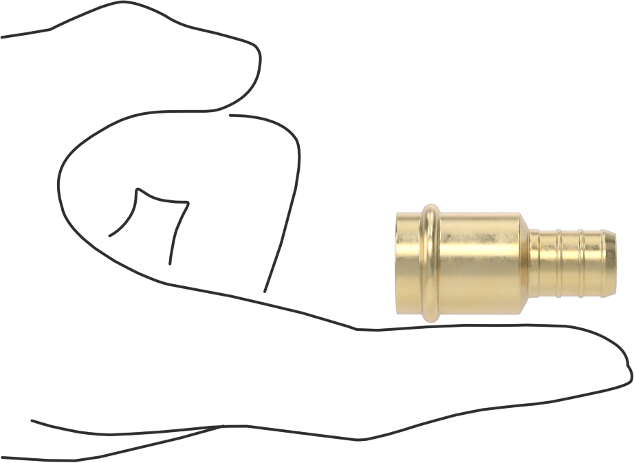 İçme Suyu için Dikenli Boru Bağlantı Parçası, Adaptör 1/2“ İç Çap x 5/8” Dış Çap Dişi Soket, Bronz