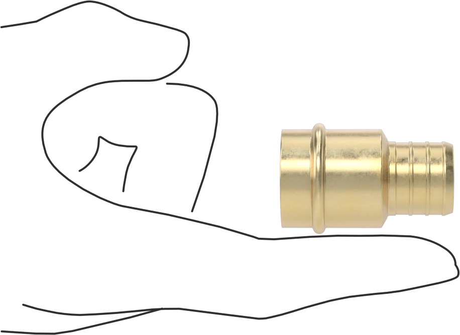 İçme Suyu için Dikenli Boru Bağlantı Parçası, Adaptör, 3/4“ Boru İç Çapı x 7/8” Boru Dış Çapı Dişi Soket, Bronz
