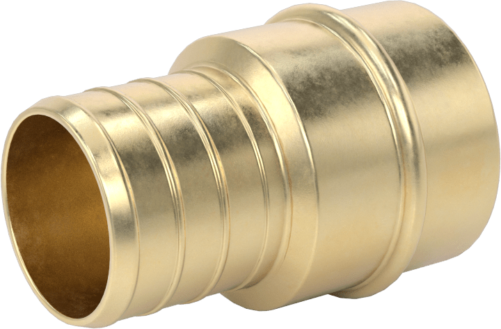 İçme Suyu için Dikenli Boru Bağlantı Parçası, Adaptör, 1“ Boru İç Çapı x 1-1/8” Boru Dış Çapı Dişi Soket, Bronz