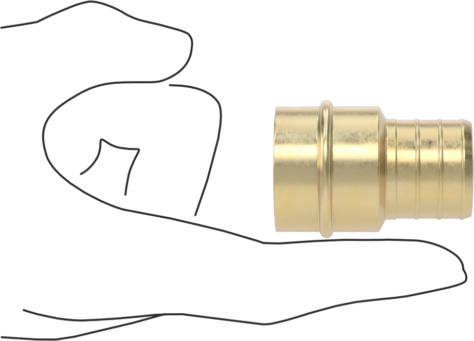 İçme Suyu için Dikenli Boru Bağlantı Parçası, Adaptör, 1“ Boru İç Çapı x 1-1/8” Boru Dış Çapı Dişi Soket, Bronz