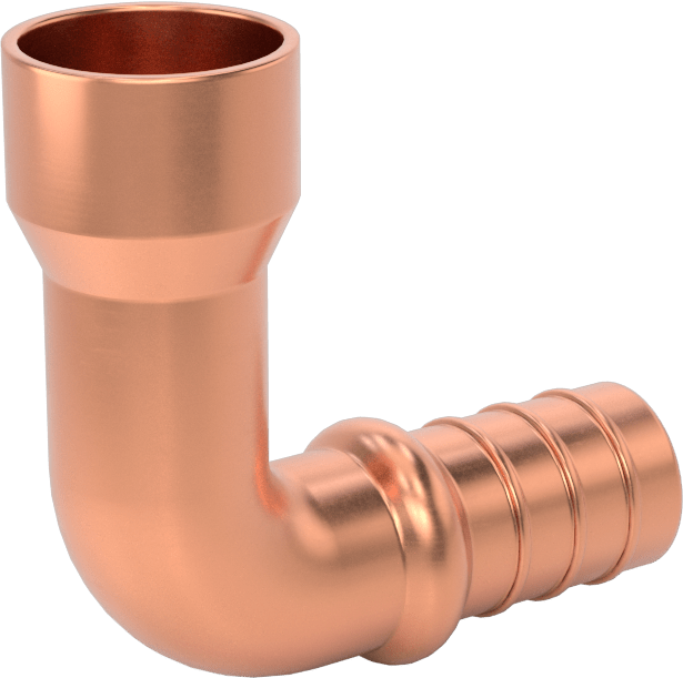 İçme Suyu için Dikenli Boru Bağlantı Parçası, 90 Derece Dirsek, 3/4“ Boru İç Çapı x 7/8” Boru Dış Çapı Dişi Soket