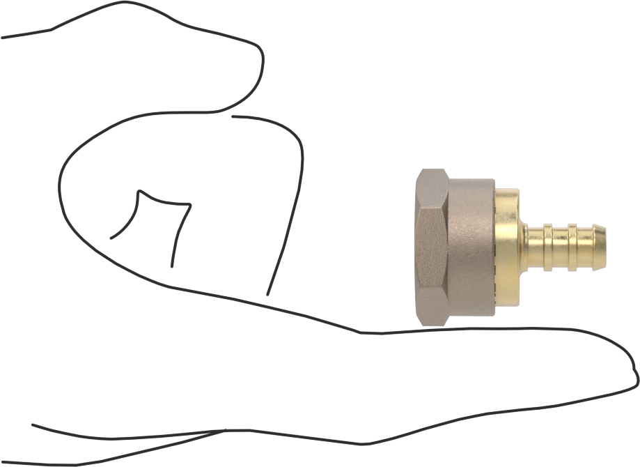 İçme Suyu için Dikenli Boru Bağlantı Parçası, Adaptör, 3/8" Boru İç Çapı x 1/2 NPT Dişi için