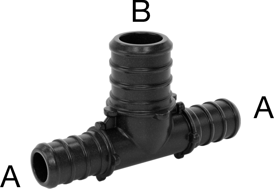 İçme Suyu için Dikenli Boru Bağlantı Parçası, T Konektörü, 1/2“ x 3/4” x 1/2" Boru İç Çapı için