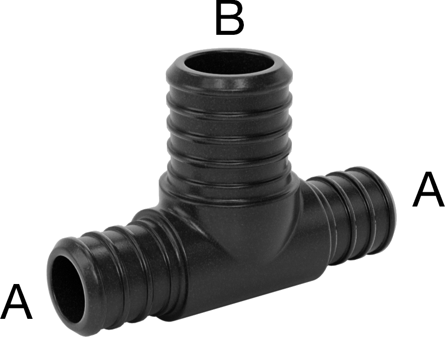 İçme Suyu için Dikenli Boru Bağlantı Parçası, T Konektörü, 3/4“ x 1” x 3/4" Boru İç Çapı için