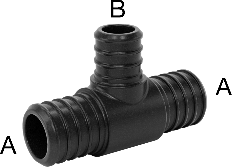 İçme Suyu için Dikenli Boru Bağlantı Parçası, T Konektörü, 1“ x 3/4” x 1" Boru İç Çapı için