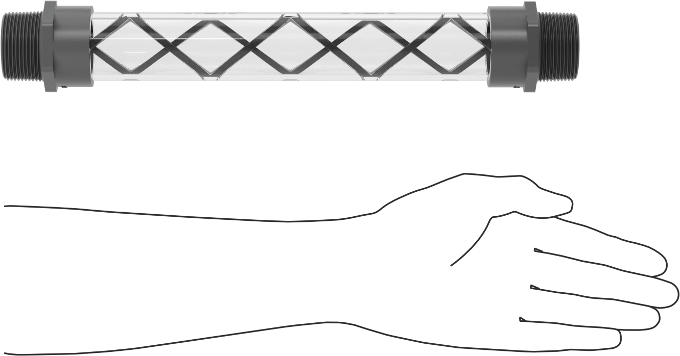 PVC Hat Üstü Boru Karıştırıcı, 6 Bıçaklı, 1-1/4 NPT Erkek