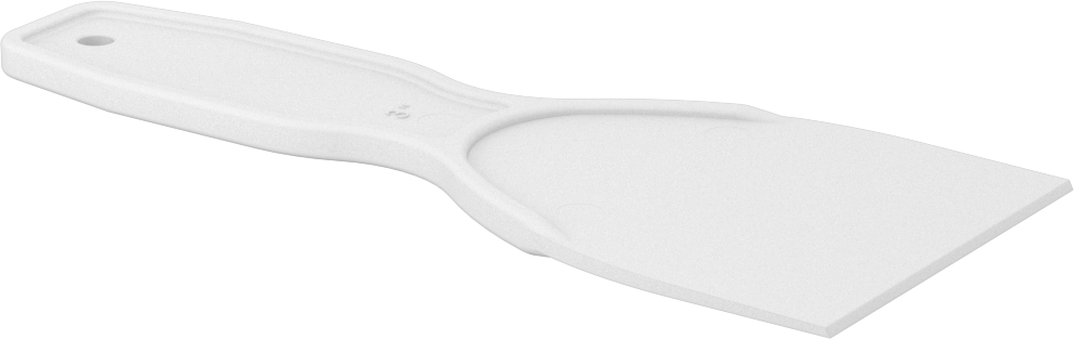 Çizilmez Tek Kullanımlık Plastik Macun Bıçağı, Düz Kenar, 3" Bıçak Genişliği, 3,5 inç Bıçak Uzunluğu, Beyaz