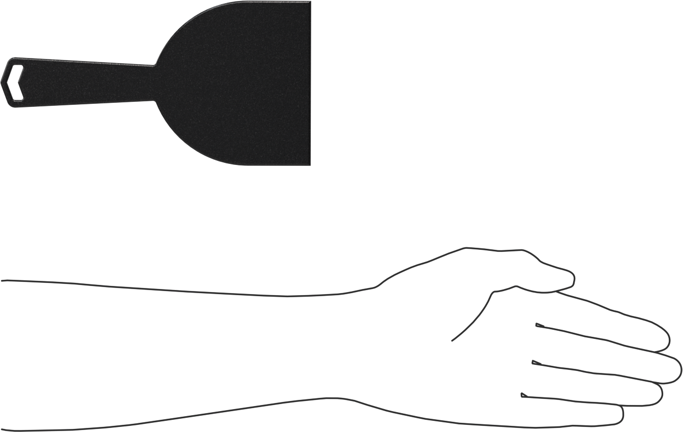 Çizilmez Tek Kullanımlık Plastik Macun Bıçağı, Düz Kenar, 4" Bıçak Genişliği, 3,75" Bıçak Uzunluğu, Siyah