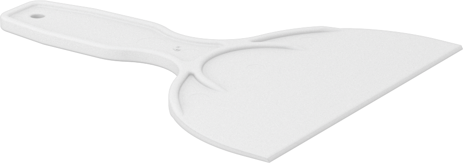 Çizilmez Tek Kullanımlık Plastik Macun Bıçağı, Düz Kenar, 6" Bıçak Genişliği, 3,5 inç Bıçak Uzunluğu, Beyaz