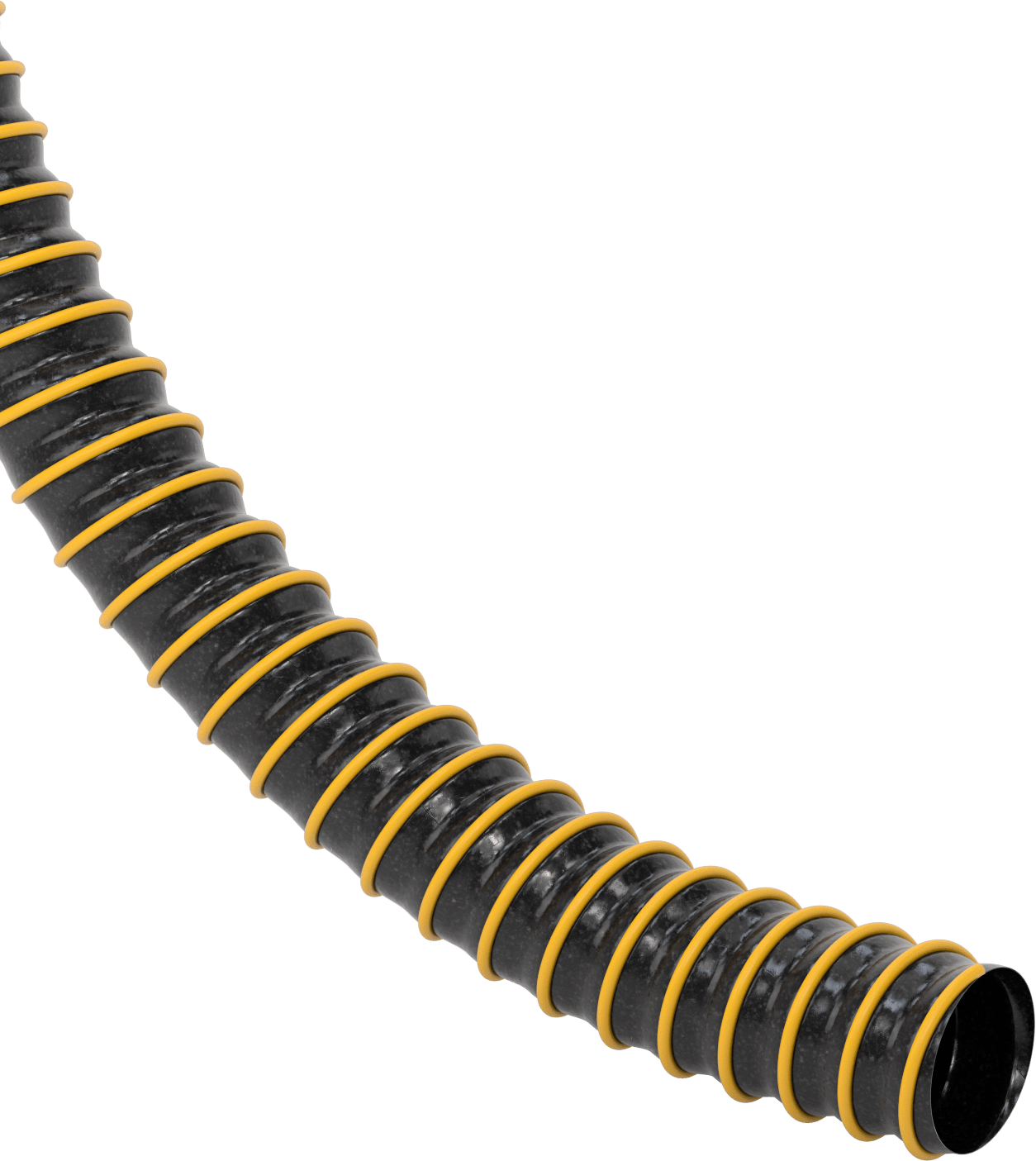 Aşınma Şeridi Bulunan Kanal Hortumu, Metal Talaşları ve Yonga için, Siyah, 8" ID, 8-3/4" OD