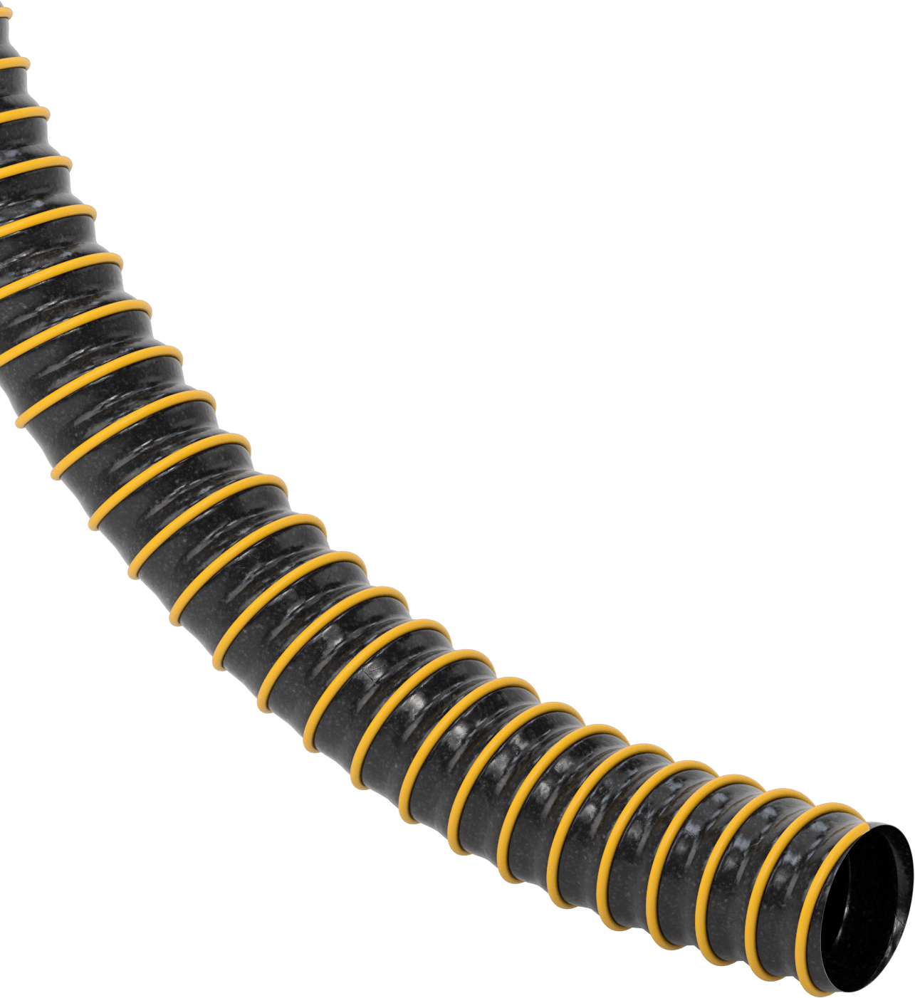 Aşınma Şeridi Bulunan Kanal Hortumu, Metal Talaşları ve Yonga için, Siyah, 10" ID, 10-13/16" OD