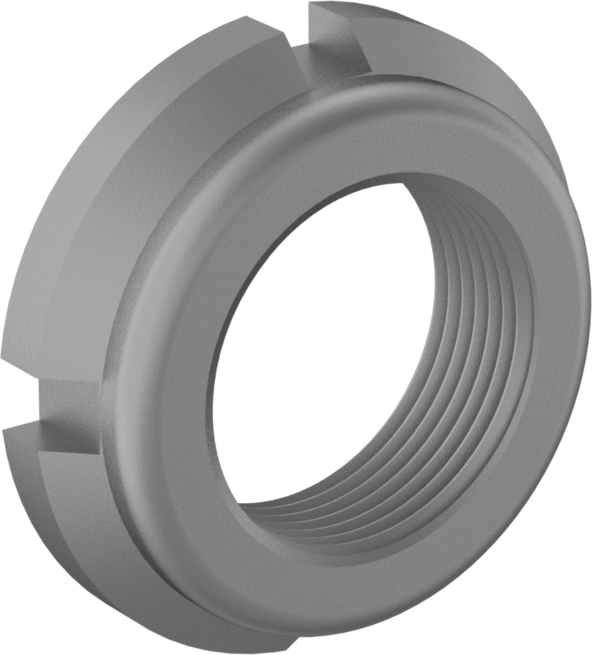 Çinko Kaplamalı Karbon Çelik Rulman Kilit Somunu, M27 x 1,5 mm Diş Boyutu