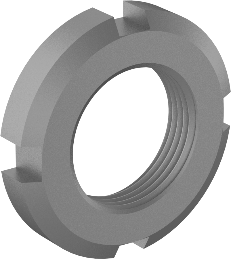 Karbon Çelik Rulman Somunu, Pahlı Yüzey, M17 x 1 mm Diş Boyutu