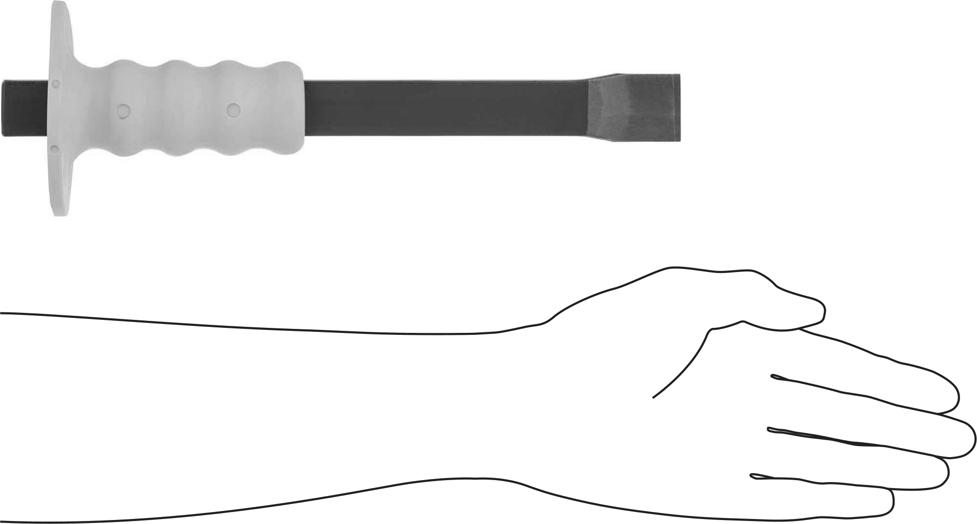 Emniyet Tutamaklı Keski, Metal için, 1-1/4" Bıçak Genişliği