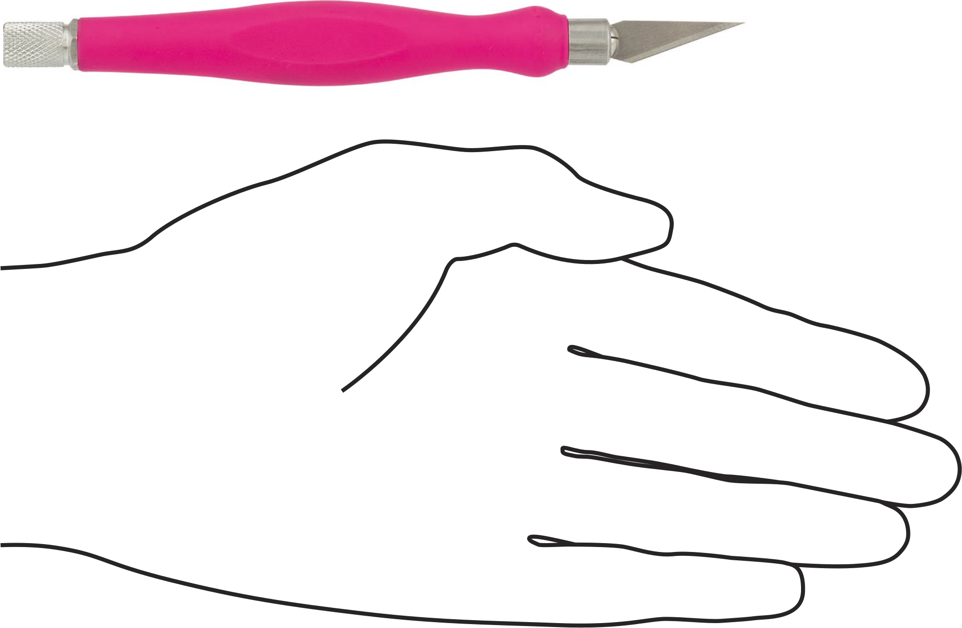 Kauçuk Saplı Hassas Bıçak, Excel 26 Numaraya Eşdeğer, Pembe Sap