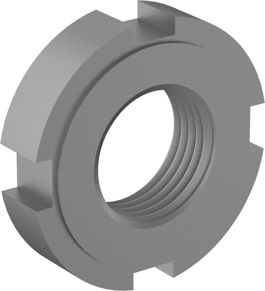 Karbon Çelik Rulman Somunu, Kademeli Yüz, M18 x 1,5 mm Diş Boyutu