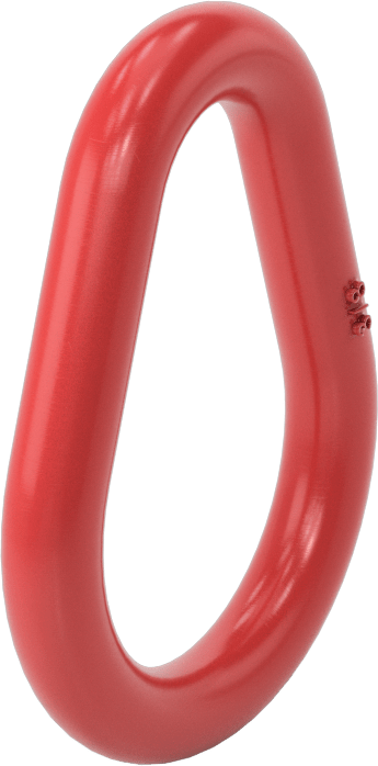 Armut Şeklinde Zincir Halkası - Kaldırma Amaçlı Değildir, Kırmızı Boyalı Çelik, 3/8" Kalınlık