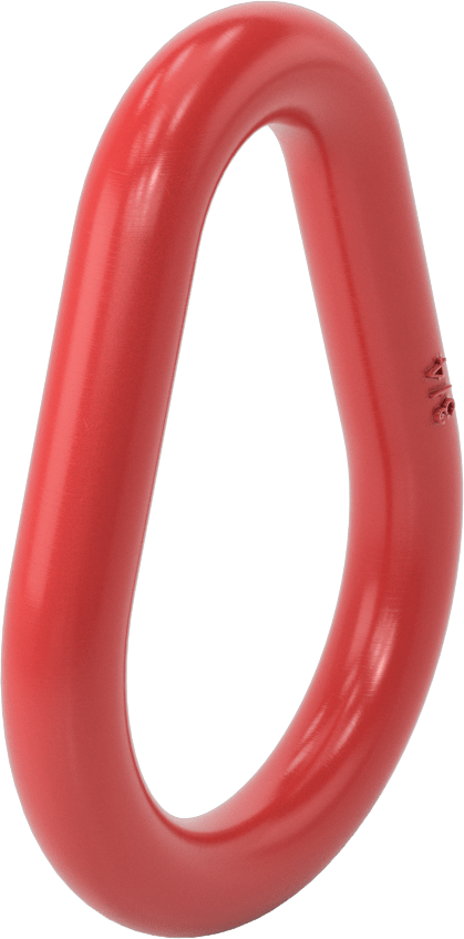 Armut Şeklinde Zincir Halkası - Kaldırma Amaçlı Değildir, Kırmızı Boyalı Çelik, 3/4" Kalınlık