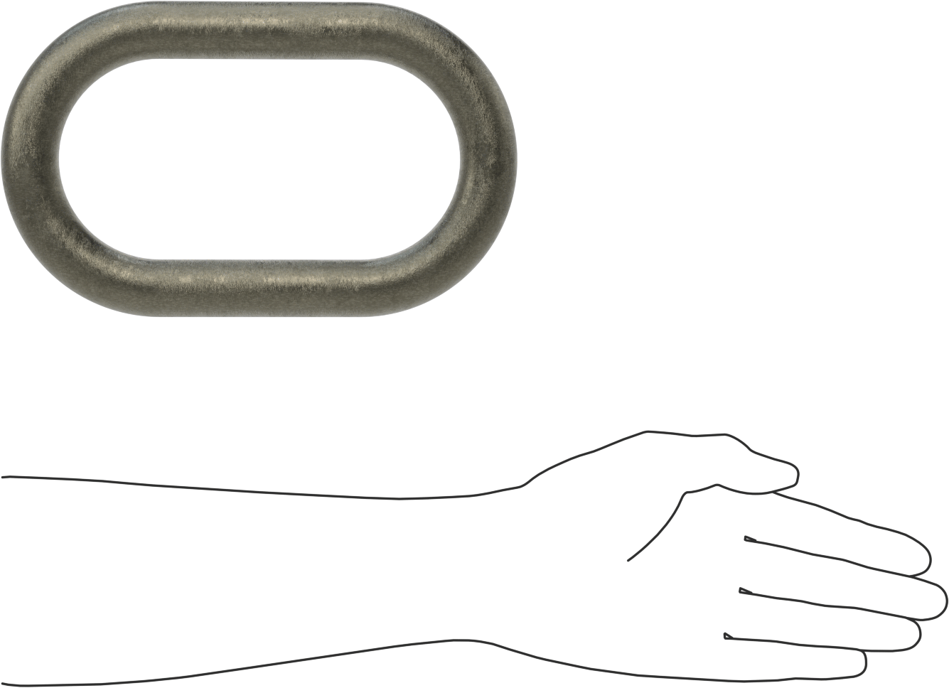 Alloy Steel Oblong Chain Ring - for Lifting, for Grade 80 Chain, 1/2 and 5/8 Trade Size (1 Chain)