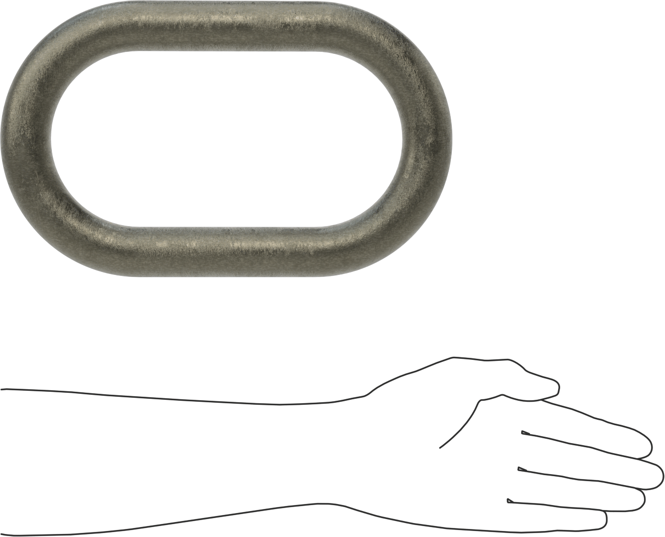 Alloy Steel Oblong Chain Ring - for Lifting, for Grade 80 Chain, 5/8 and 3/4 Trade Size (1 Chain)