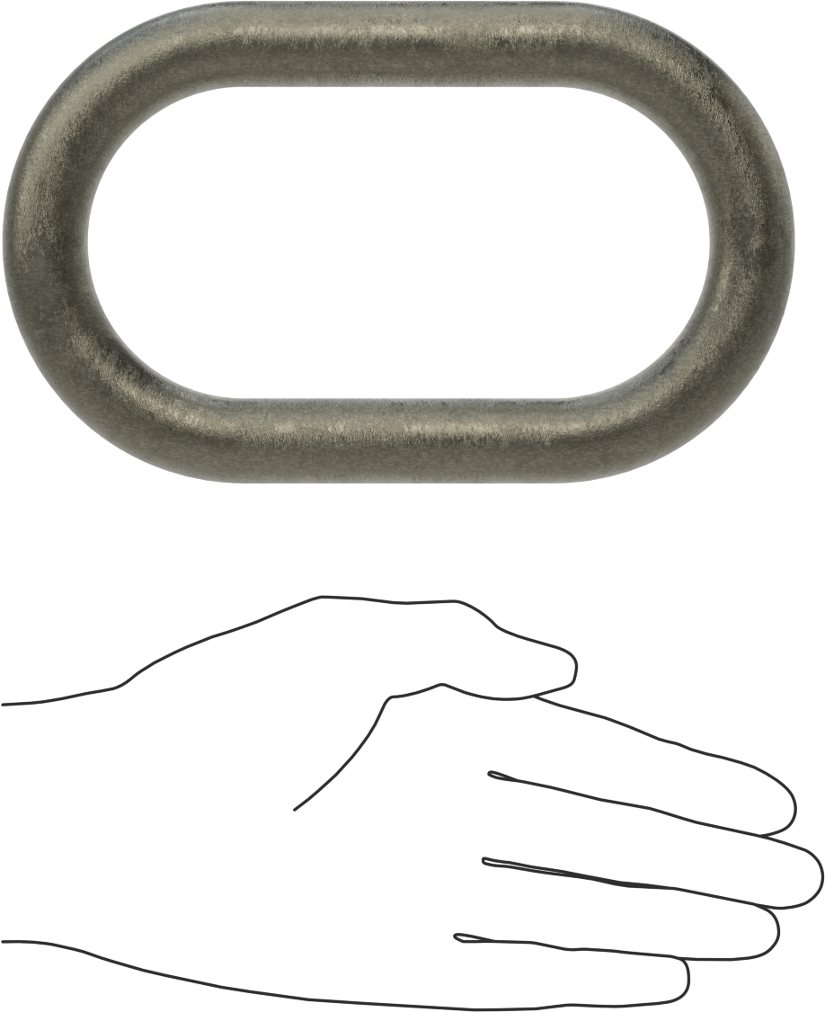 Alloy Steel Oblong Chain Ring - for Lifting, for Grade 80 Chain, 9/32 and 3/8 Trade Size (1 Chain)
