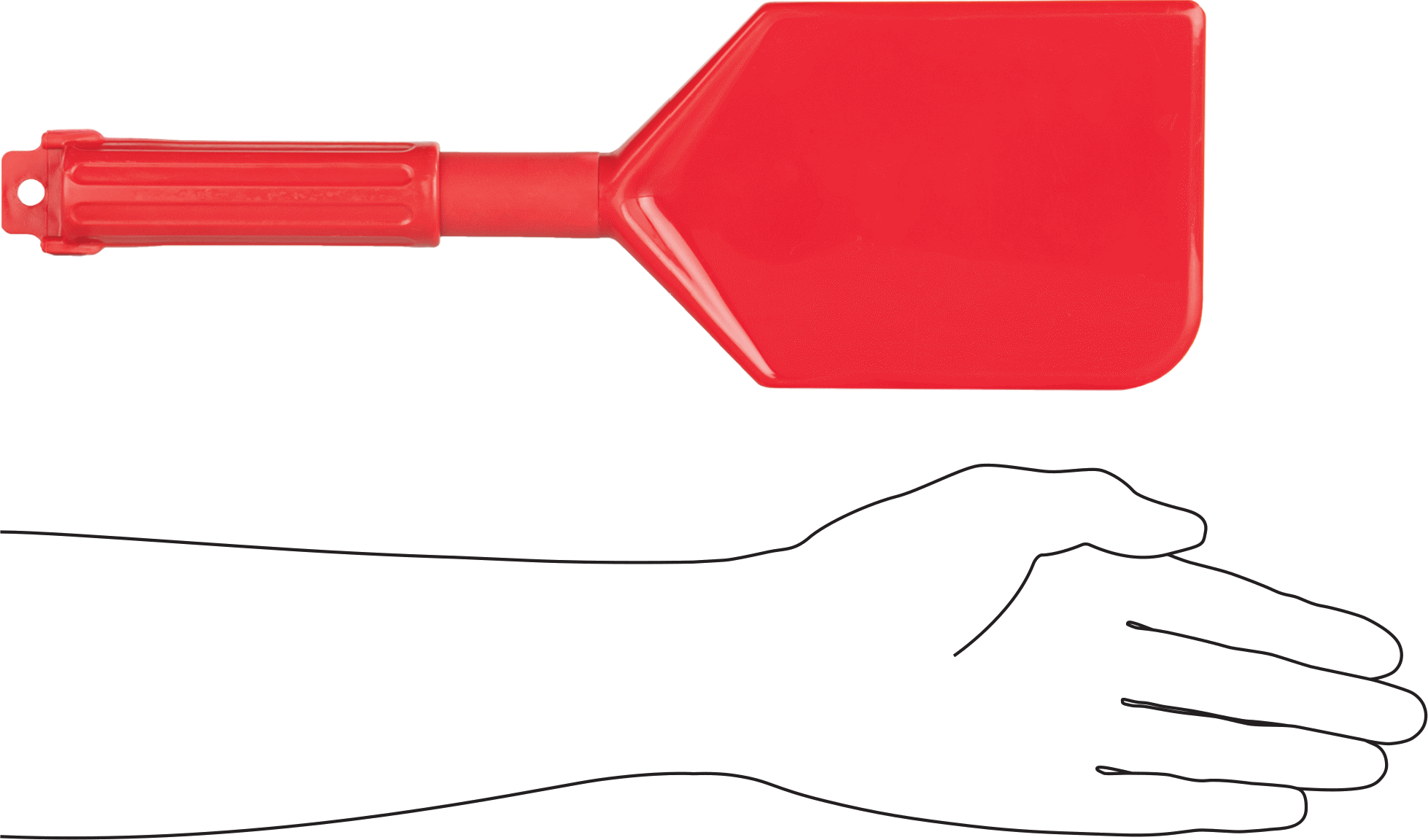 Düz Bıçaklı Plastik Spatula, Polipropilen Plastik Saplı, 13-1/2" Uzunluk