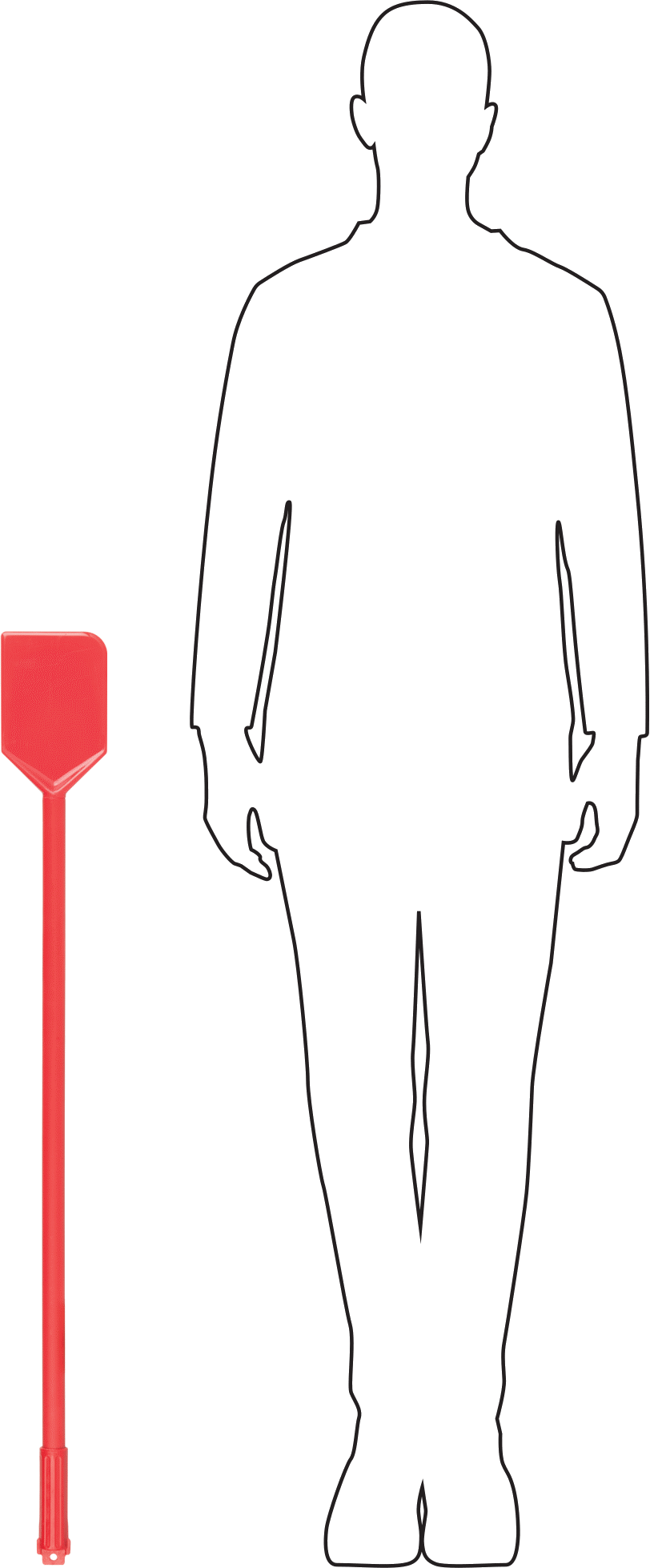 Düz Bıçaklı Plastik Spatula, Polipropilen Plastik Saplı, 40" Uzunluk