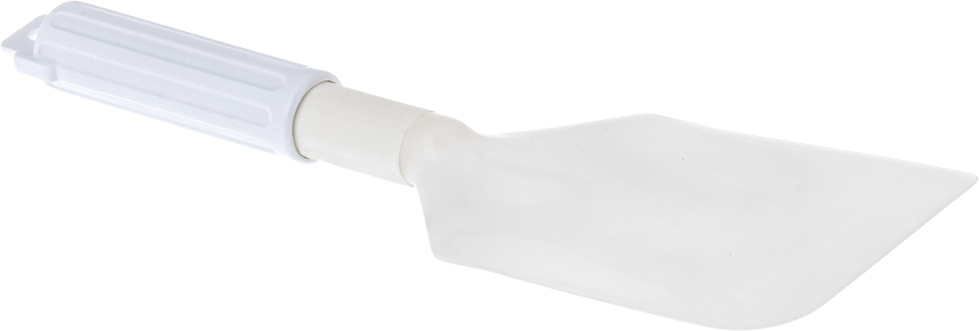 Düz Bıçaklı Plastik Spatula, Polipropilen Saplı, Polietilen Bıçak, 13,5" Uzunluk, Beyaz