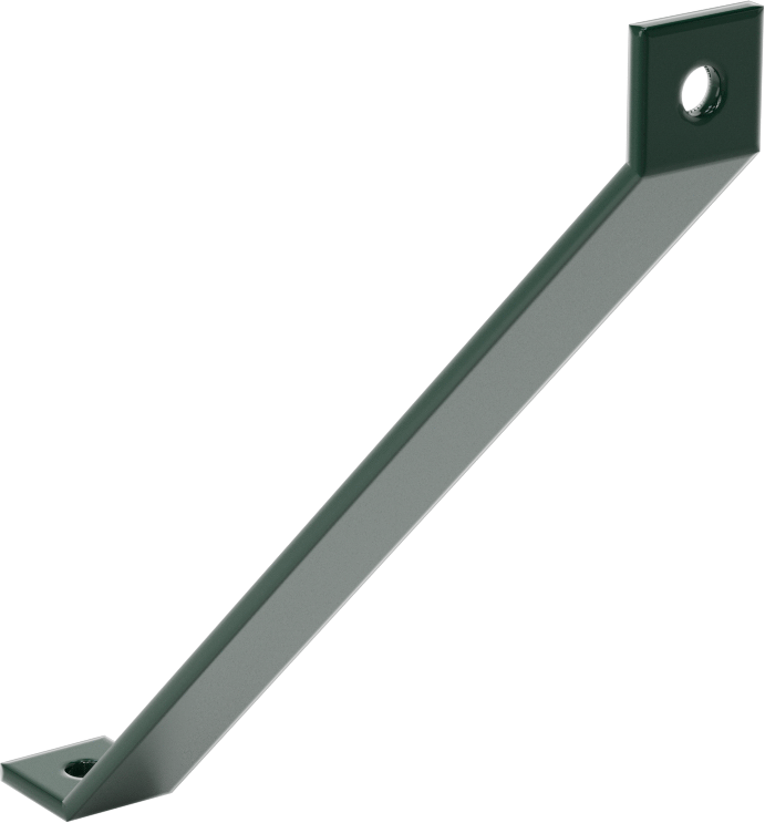Strut Kanalı Destek, Yeşil Toz Boyalı Çelik, 16-5/8“ Uzunluk x 1-5/8” Uzunluk