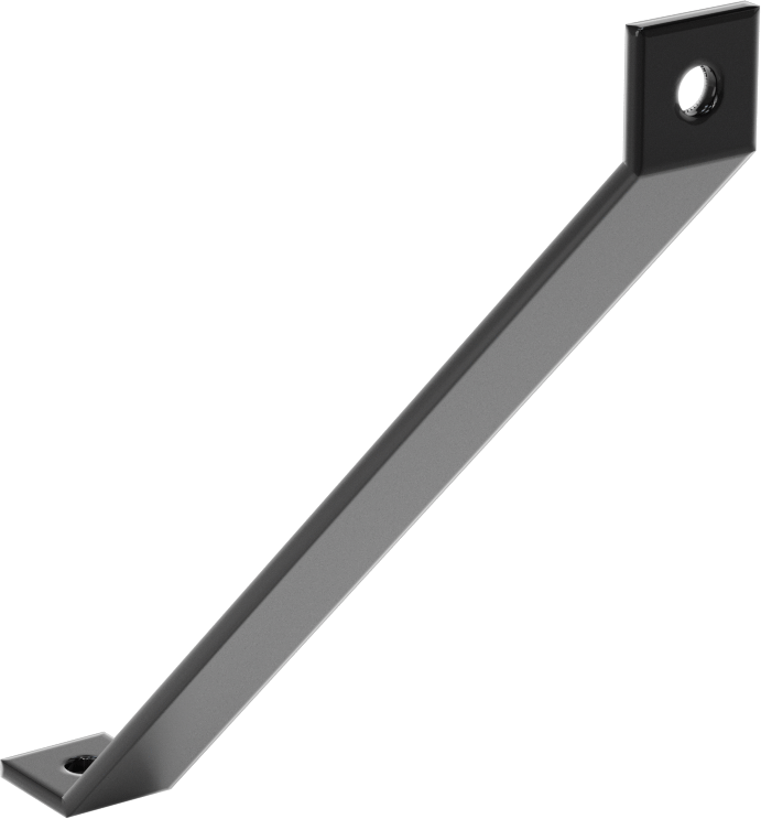 Strut Kanalı Destek, Siyah Toz Boyalı Çelik, 16-5/8“ Uzunluk x 1-5/8” Uzunluk