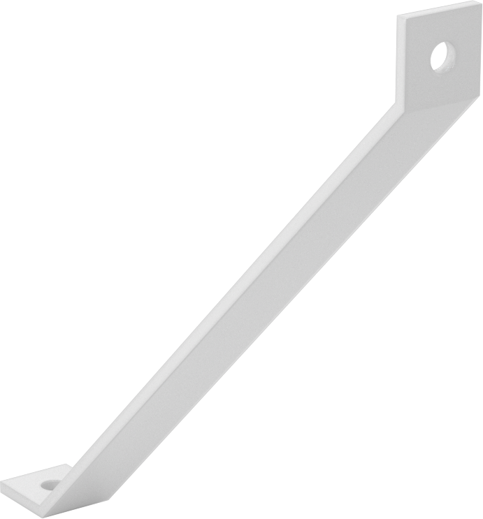 Strut Kanalı Destek, Beyaz Toz Boyalı Çelik, 16-5/8“ Uzunluk x 1-5/8” Uzunluk