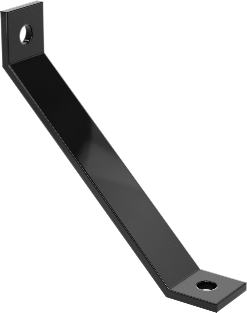 Strut Kanalı Destek, Siyah Toz Boyalı Çelik, 8“ Uzunluk x 1-5/8” Uzunluk