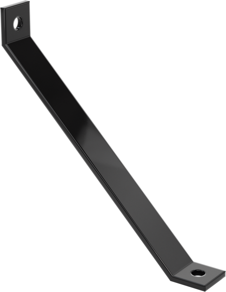 Strut Kanalı Destek, Siyah Toz Boyalı Çelik, 12“ Uzunluk x 1-5/8” Uzunluk
