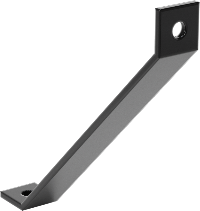 Strut Kanalı Destek, Siyah Toz Boyalı Çelik, 12“ Uzunluk x 1-5/8” Uzunluk