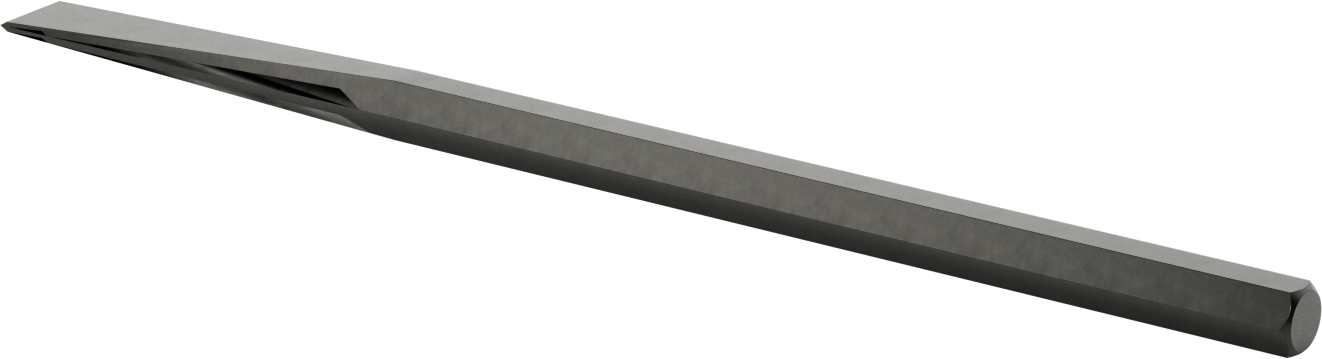 Metal için Pürüzsüz Saplı Keski, Standart Uçlu, 1" Bıçak Genişliği, 18" Toplam Uzunluk