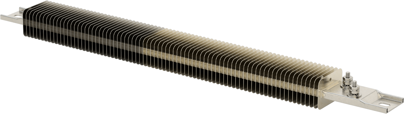 Kanal için Kanatlı Şerit Isıtıcı, Fırınlar, ve Kurutucular, 120V AC, Ofset Vidalı Terminaller, 1900W