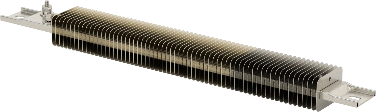 Kanal için Kanatlı Şerit Isıtıcı, Fırınlar, ve Kurutucular, 240V AC, Ofset Vidalı Terminaller, 1550W