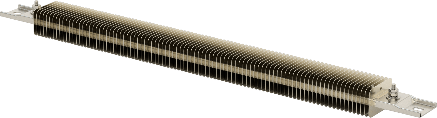 Kanal için Kanatlı Şerit Isıtıcı, Fırınlar, ve Kurutucular, 240V AC, Yarık Vidalı Terminaller, 2200W