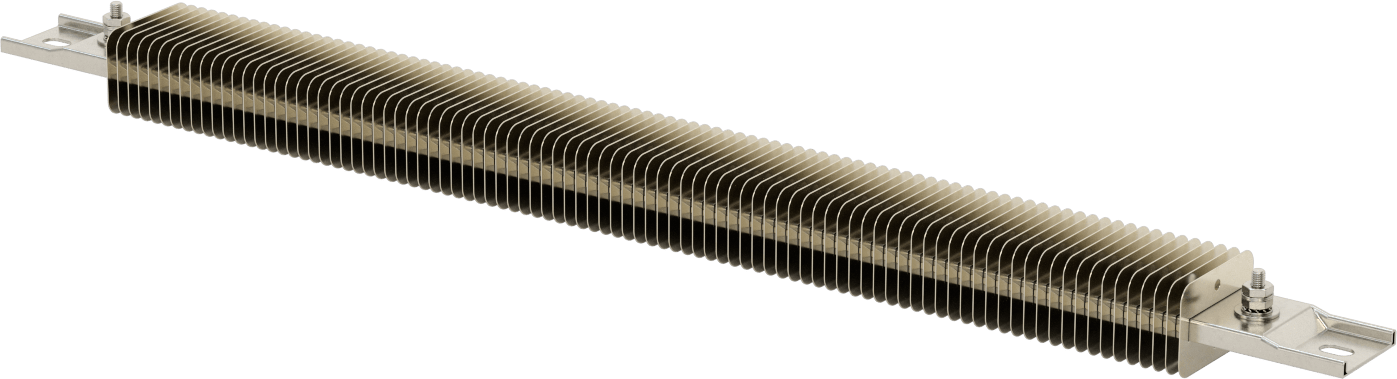 Kanal için Kanatlı Şerit Isıtıcı, Fırınlar, ve Kurutucular, 240V AC, Yarık Vidalı Terminaller, 2200W