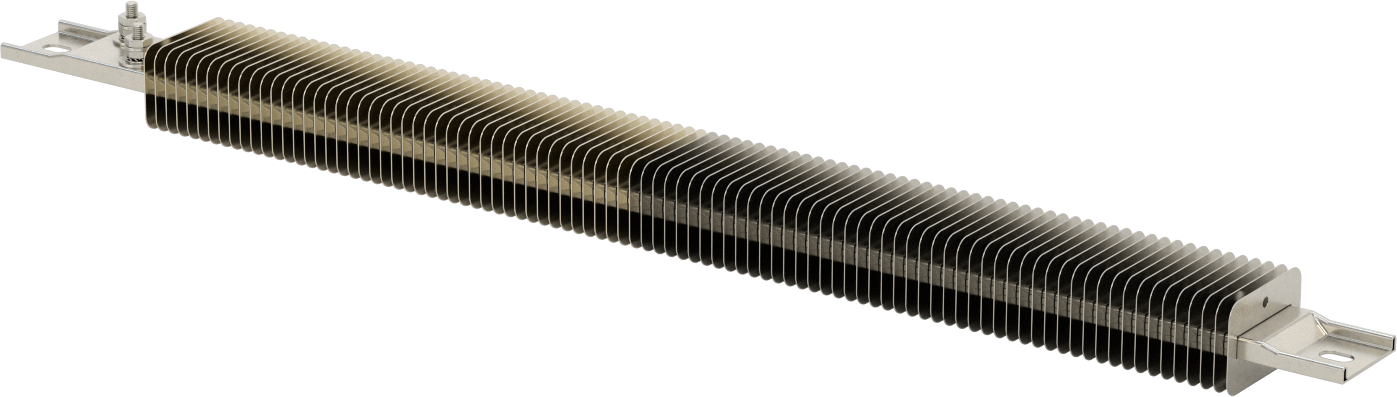 Kanal için Kanatlı Şerit Isıtıcı, Fırınlar, ve Kurutucular, 240V AC, Ofset Vidalı Terminaller, 2200W