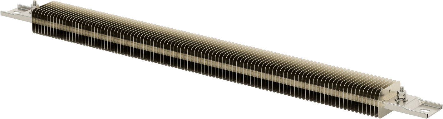 Kanal için Kanatlı Şerit Isıtıcı, Fırınlar, ve Kurutucular, 240V AC, Yarık Vidalı Terminaller, 2400W