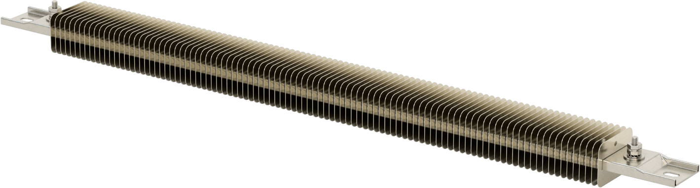 Kanal için Kanatlı Şerit Isıtıcı, Fırınlar, ve Kurutucular, 240V AC, Yarık Vidalı Terminaller, 2400W