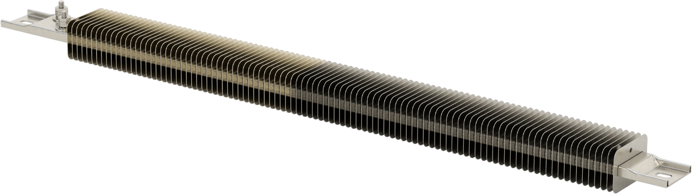 Kanal için Kanatlı Şerit Isıtıcı, Fırınlar, ve Kurutucular, 240V AC, Ofset Vidalı Terminaller, 2400W