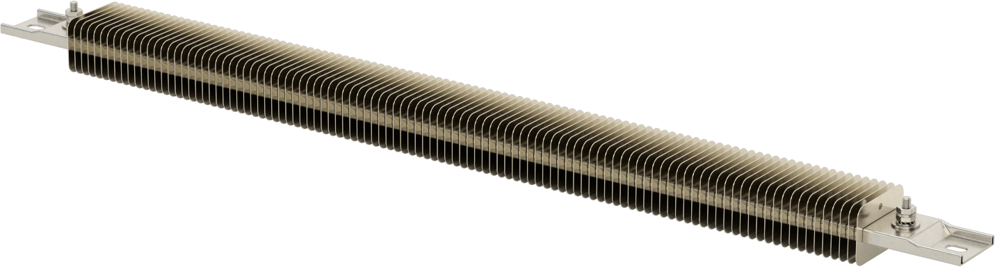 Kanal için Kanatlı Şerit Isıtıcı, Fırınlar, ve Kurutucular, 240V AC, Yarık Vidalı Terminaller, 2500W