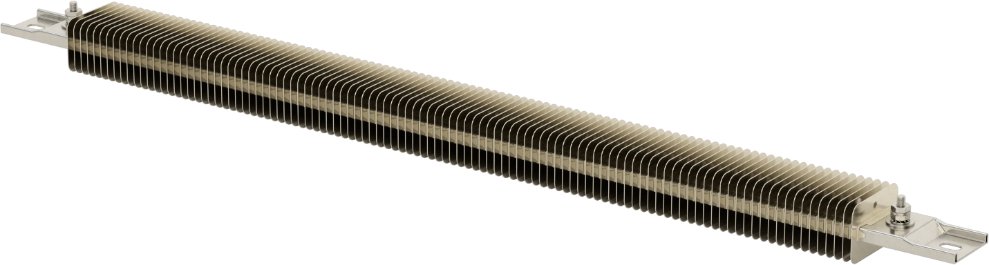 Kanal için Kanatlı Şerit Isıtıcı, Fırınlar, ve Kurutucular, 240V AC, Yarık Vidalı Terminaller, 2500W