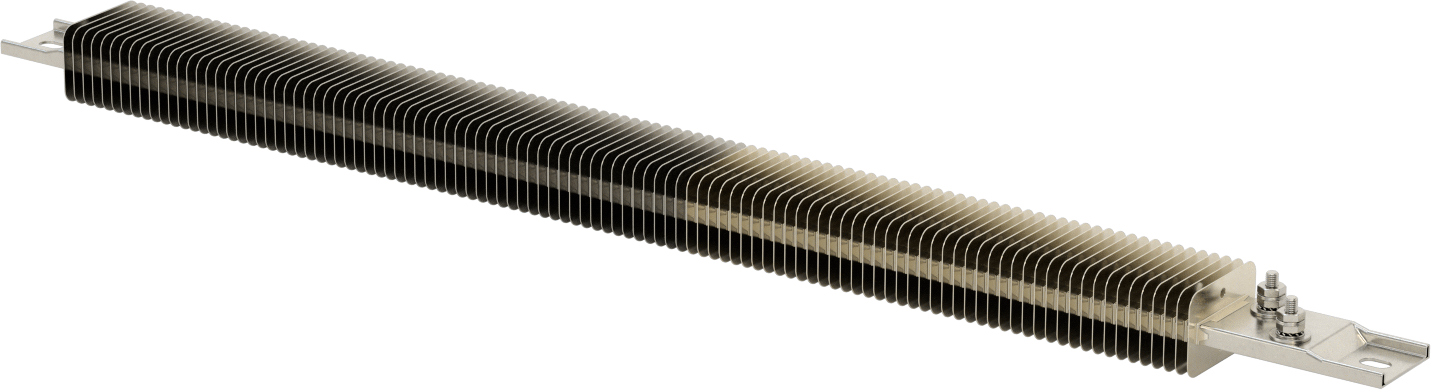 Kanal için Kanatlı Şerit Isıtıcı, Fırınlar, ve Kurutucular, 240V AC, Ofset Vidalı Terminaller, 2500W